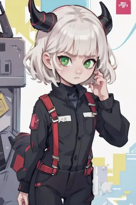 <lora:Allay:0.8> Allay, green eyes, black horns, collared coveralls, <lora:Andava1e4:1>, (thighs and up):1.5, (face focus), facing viewer, high detailed eyes, high detailed face,