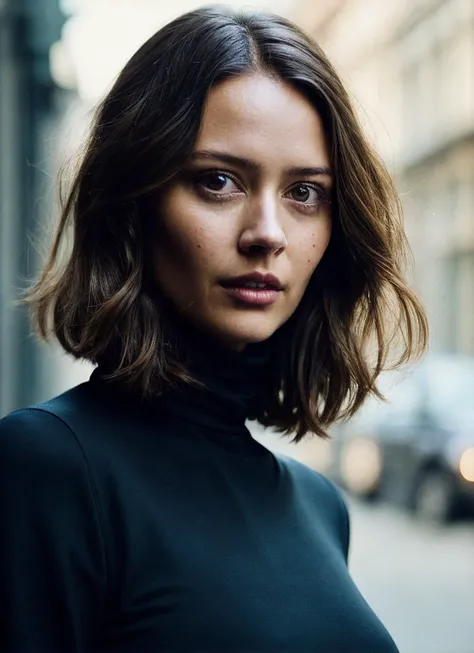 A stunning intricate full color portrait of (sks woman:1), wearing a black turtleneck, epic character composition, by ilya kuvshinov, alessio albi, nina masic, sharp focus, natural lighting, subsurface scattering, f2, 35mm, film grain, <lora:locon_amyacker_v1_from_v1_64_32:1.25>