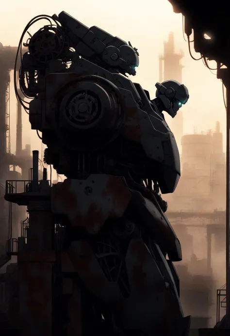 1 other,cyborg,extreme details,expressionless,gears,springs,from side,hydraulic cylinder,helmet,standing,stain,
factory,<lora:oshii:1>,, cinematic light,masterpiece,best quality,very aesthetic,absurdres,incredibly absurdres,<lora:add_detail:1>,explit,NSFW,