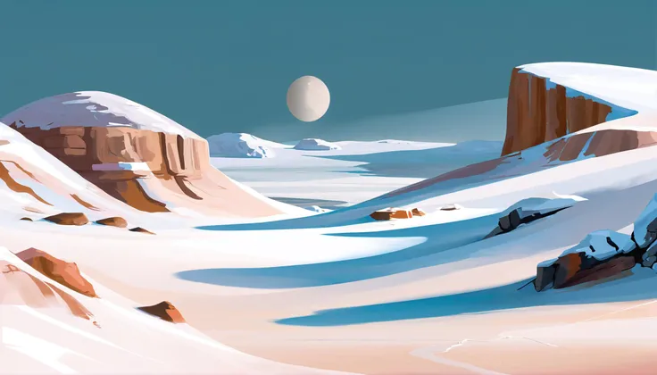 digital acrylic painting of a Polar Desert, photoshop thick acrylic brushes<lora:EnvySpeedPaintXL01:1>