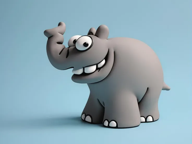 <lora:Ottifant_sdxl:0.6> fondant Ottifant smiling, 3d figurine