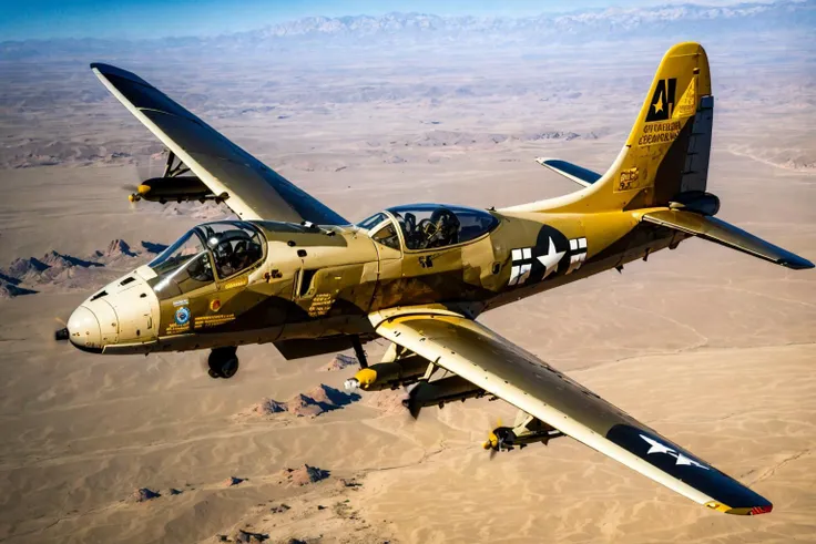 (masterpiece, best quality:1.2), ultra-detailed, desert camouflage (smal airplane:1.2) flying, (Realistic:1.2), WarPlane <lora:EdobWarPlanes_v1.0:0.8> view from top