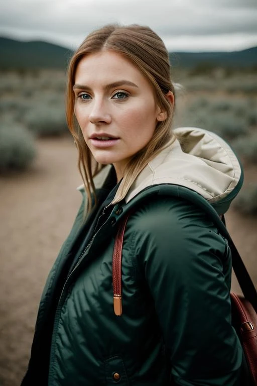 evelynnobodysd15 beautiful college woman, (freckles), in hiking gear, yellow shirt, green camouflage jacket , black long pants, scarf, gloves, outside in forest, circle of mushrooms, ((slim, petite)), wide smile, orange hair, wearing very detailed leather boots, photorealistic, photo, masterpiece, realistic,
realism, photorealism, high contrast, photorealistic digital art
trending on Artstation 8k HD high definition detailed realistic,
detailed, skin texture, hyper detailed, realistic skin texture,
armature, best quality, ultra high res, (photorealistic:1.4),, high
resolution, detailed, raw photo, sharp re, by lee jeffries nikon d850
film stock photograph 4 kodak portra 400 camera f1.6 lens rich colors
hyper realistic lifelike texture dramatic lighting unrealengine trending
on artstation cinestill 800