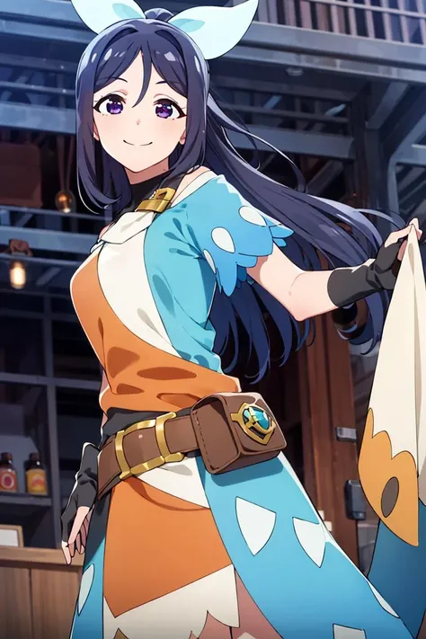 ((masterpiece,best quality)), absurdres,
<lora:Kanan_Genjitsu_no_Yohane:0.7>, Kanan_Genjitsu_no_Yohane,
solo, smiling, looking at viewer, cowboy shot,
magic shop, cinematic composition, dynamic pose,