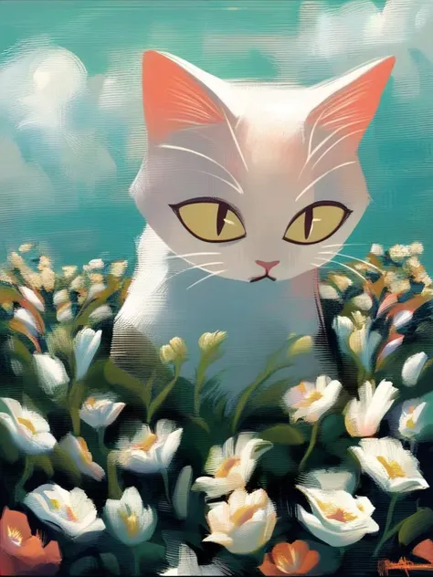 cat painting, surreal, cat by some flowers
score_8_up   <lora:Weird things are Weird B:1>