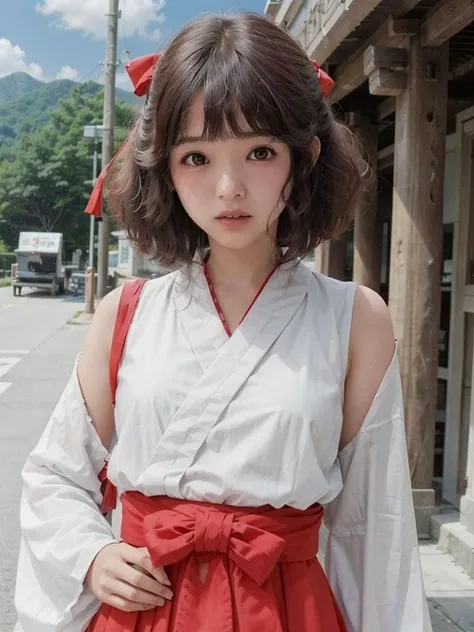 1girl,short hair,masterpiece,best quality,8K,photorealistic,detailed face,beautiful face,detailed skin,seikomatsuda,<lora:seikomatsuda:0.7>,miko dressing,miko,red hakama,<lora:miko_v10:0.9>, full body