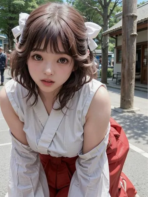 1girl,short hair,masterpiece,best quality,8K,photorealistic,detailed face,beautiful face,detailed skin,seikomatsuda,<lora:seikomatsuda:0.6>,miko dressing,miko,red hakama,<lora:miko_v10:0.8>,(full body),