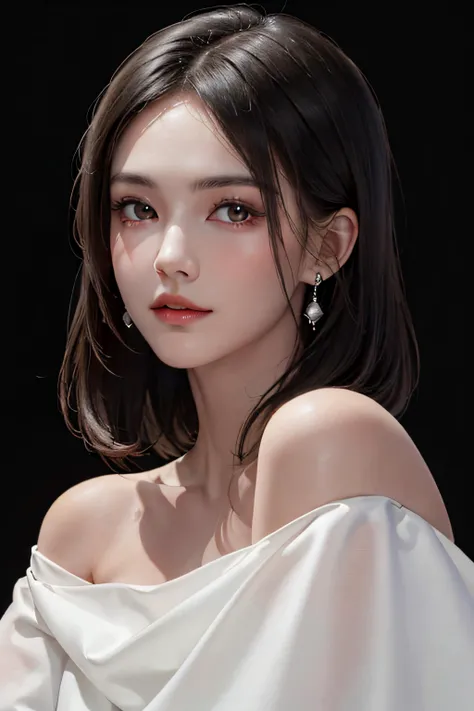 (masterpiece:1.2), (best quality), (ultra detailed), (8k,intricate), (lens 135mm,f1.8),(photorealistic)(black background:1.3),
portrait photography,(upper body:1.3),(off-shoulder),
side lighting,Rim lighting,best shadow,face light source,
perfect anatomy, perfect face,perfect female body,first-rate female bodies,
Detailed skin texture, detailed cloth texture, detailed beautiful face,exquisitely detailed skin,highly detailed skin,pale skin,detailed hair,glistening skin,
<lora:GirlfriendMix_v1:0.4> <lora:liYitongCN_v10:0.4>