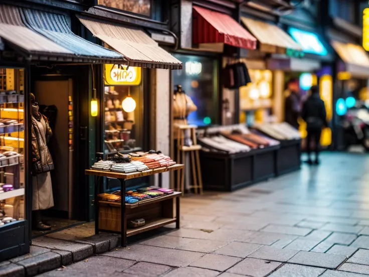 tilt shift photograpy, (streetside [ramen:10] shop:1.3), scifi, cyberpunk, dark, bokeh, cosy, masterpiece, best quality, original, vibrant details, HDR, UHD, professional,