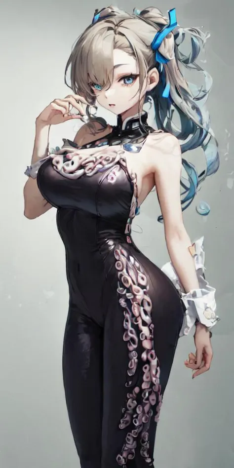 <lora:asuna_ichinose_v1:1> asuna ichinose, very long blonde hair, (blue:1.5) hair ribbon,
<lora:hyperfusion_550k_128dim-LoCon_extracted-v7:1> slimthick, hourglass, big ass, topheavy,
<lora:0ct4dr3ss:1.2> 0ct4dr3ss, long tentacle dress,