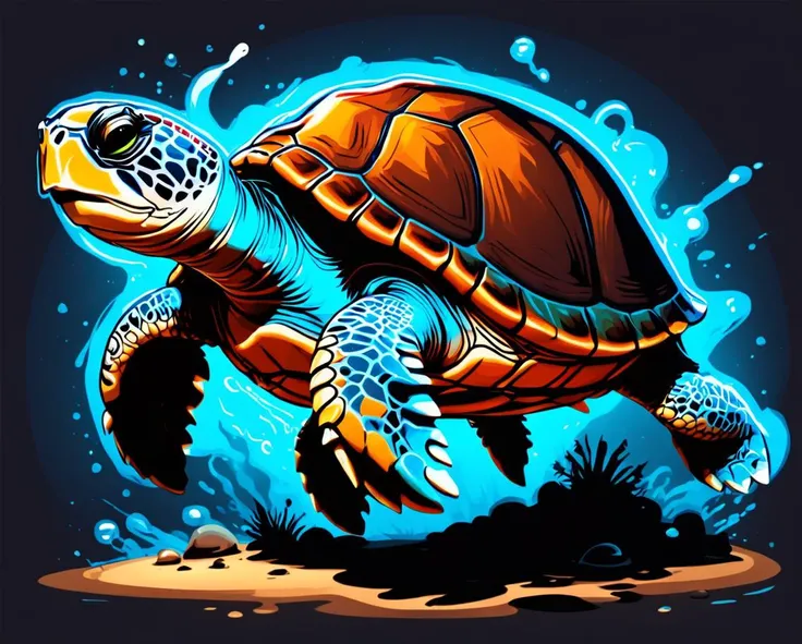 breathtaking vector cartoon illustration of turtle <lora:Vector cartoon illustration-000008:1>