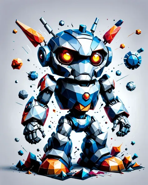 breathtaking vector cartoon illustration of hero robot <lora:Vector cartoon illustration-000008:1> <lora:last:0.8> t-shirt design <lora:ral-polygon-sdxl:0.8> ral-polygon <lora:ral-3dwvz:0.8> ral-3dwvz