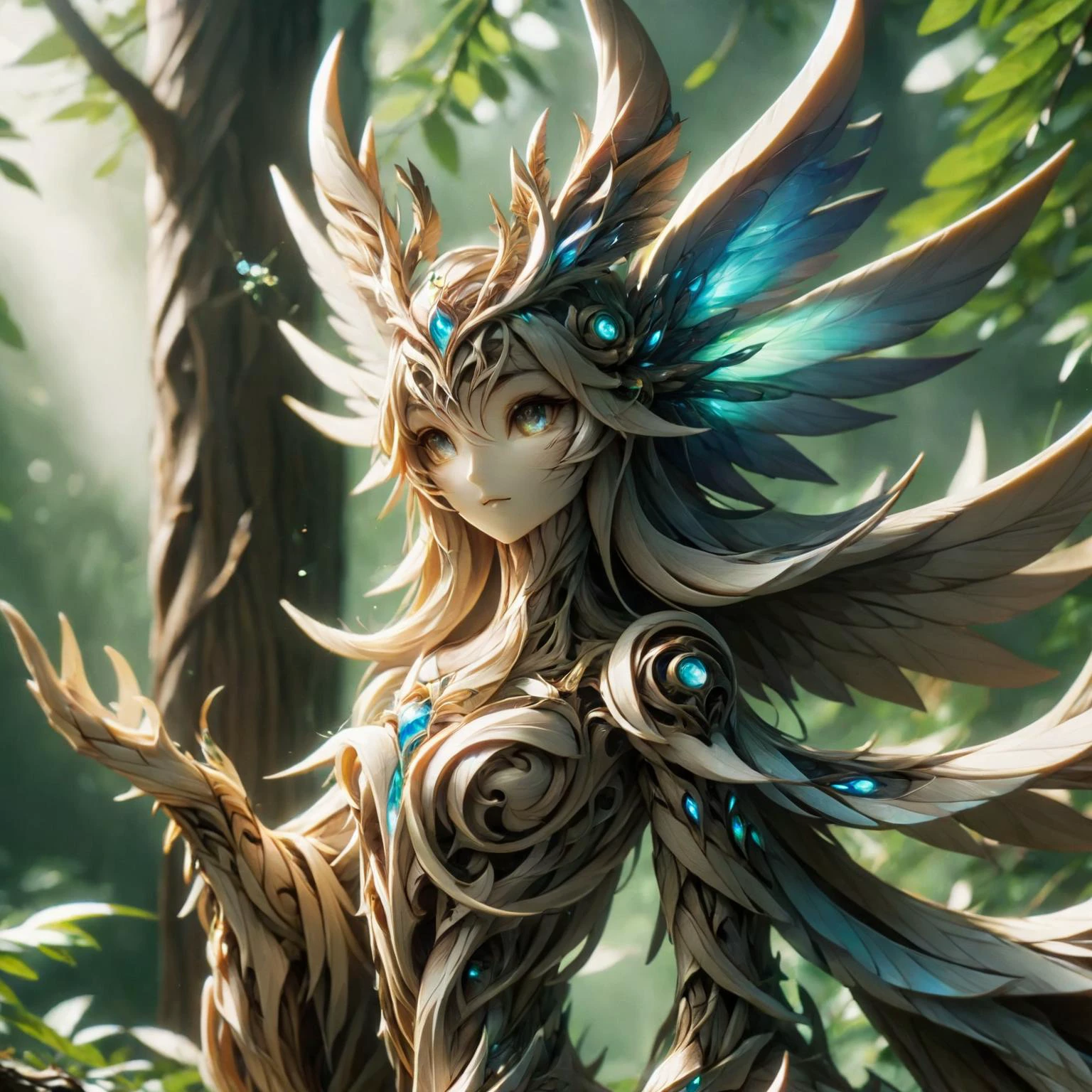 <lora:ral-dreamguardian:1> ral-dreamguardian in forest<lora:woodfigurez:1> woodfigurez, wood grain <lora:add-detail-xl:2> misc, (masterpiece:1.2), best quality, (masterpiece:1.2), best quality