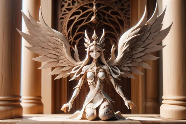 <lora:ral-dreamguardian:1> ral-dreamguardian as woodfigurez in a temple<lora:woodfigurez:1> , wood grain, (full body:1.2) <lora:add-detail-xl:2> misc, (masterpiece:1.2), best quality