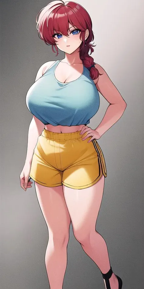 <lora:RanmaChanV2:0.7>, RanmaChan, standing, solo, large_breasts, single_braid, RanmaUnderwear, masterpiece, best quality, detailed face, detailed eyes, highres,