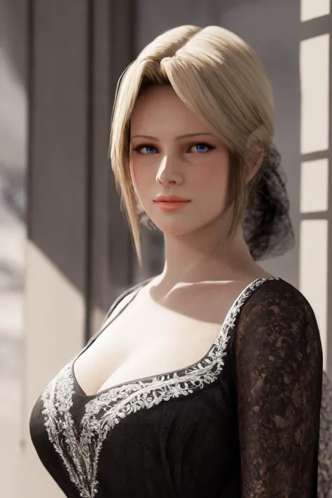 masterpiece, best quality, highres, 1girl, helena <lora:helena_portrait_full_512_nai:1> photorealistic, black china dress