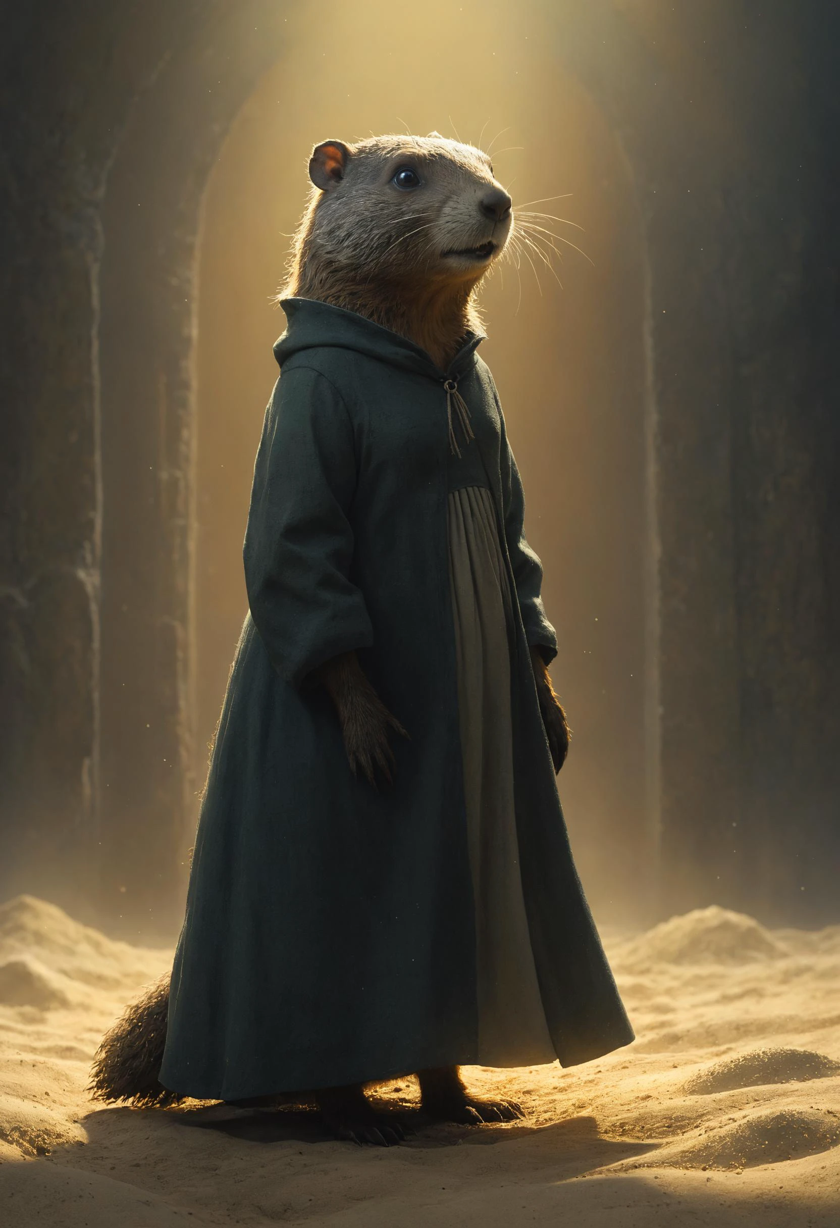 failed all basic training, But I spent a couple groundhog days with a changeling,, great lighting, dense light rays, Blizzard Concept Art Studio Ghibli, oil paint. 4k, by brom, Pixiv cute anime girl wearing a dress made of Sand ando, blender, octane render, award winning render, HDR, trending on artstation, highly detailed, cinematic <lora:The_Dark_Side_of_the_Earth:0.8> <lora:great_lighting:0.8> <lora:pastel_colors_xl_v3:0.7>