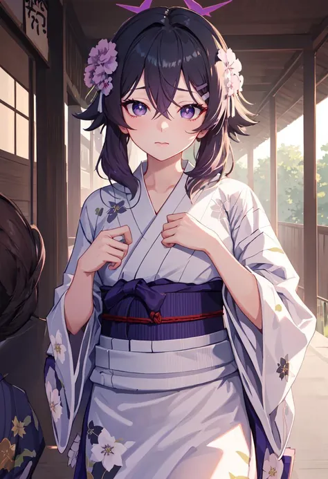 best quality, masterpiece, highres, solo, (haruka_bluearchive:1.10), (yukata:1.30), (kimono:1.15), 30 <lora:haruka_bluearchive:0.80>