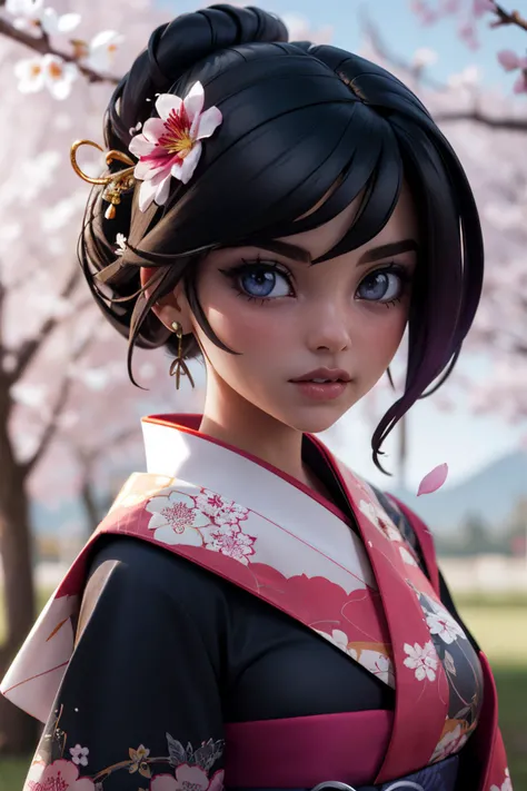 masterpiece, best quality, 1girl, <lora:balsamique:0.7> balsamique, black hair, hair bun, kimono, floral print, checkered sash, hair ornament,
absolutely everyone, bird, branch, cherry blossoms, everyone, flower, hat, kamishirasawa keine, kimono, multiple girls, petals, pink flower, spider lily, tree, yakumo ran , 3d, 3d background, smooth edges, cgi, toon \(style\), <lora:backlight_slider_v10:-1.8>