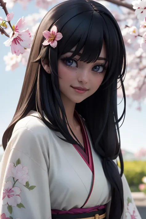 masterpiece, best quality, 1girl, <lora:balsamique:0.7> balsamique, black hair, long bangs, straight hair, kimono, floral print, checkered sash, hair ornament, smile, closed mouth, perfect, photogenic, pretty,
absolutely everyone, bird, branch, cherry blossoms, everyone, flower, hat, kamishirasawa keine, kimono, multiple girls, petals, pink flower, spider lily, tree, yakumo ran , 3d, 3d background, smooth edges, cgi, toon \(style\), <lora:backlight_slider_v10:-1.8>