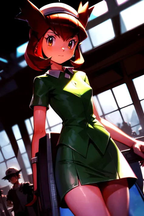 <lora:bianca_pokemon_heroes-000009:1>, bianca (pokemon heroes), bianca outfit (pokemon heroes), anime, masterpiece, best illustration, 2d, very high resolution, 1girl, airport location, a lot of small details