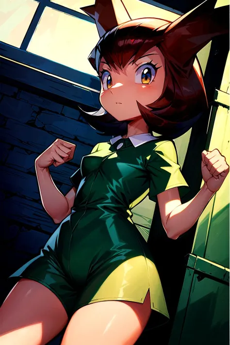 <lora:bianca_pokemon_heroes-000008:1>, bianca (pokemon heroes), jumpsuit clothes, anime, masterpiece, best illustration, 1girl, convention location, a lot of small details