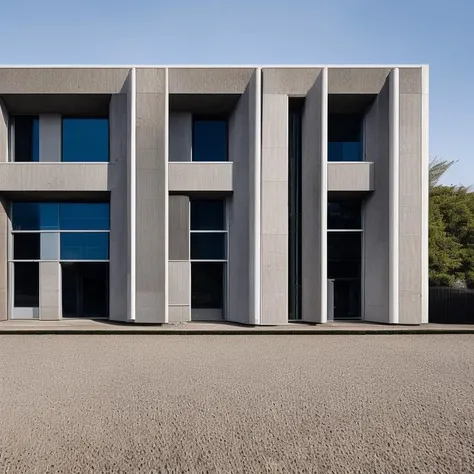 An award winning photograph of a brutalist building, old concrete, weathered exterior