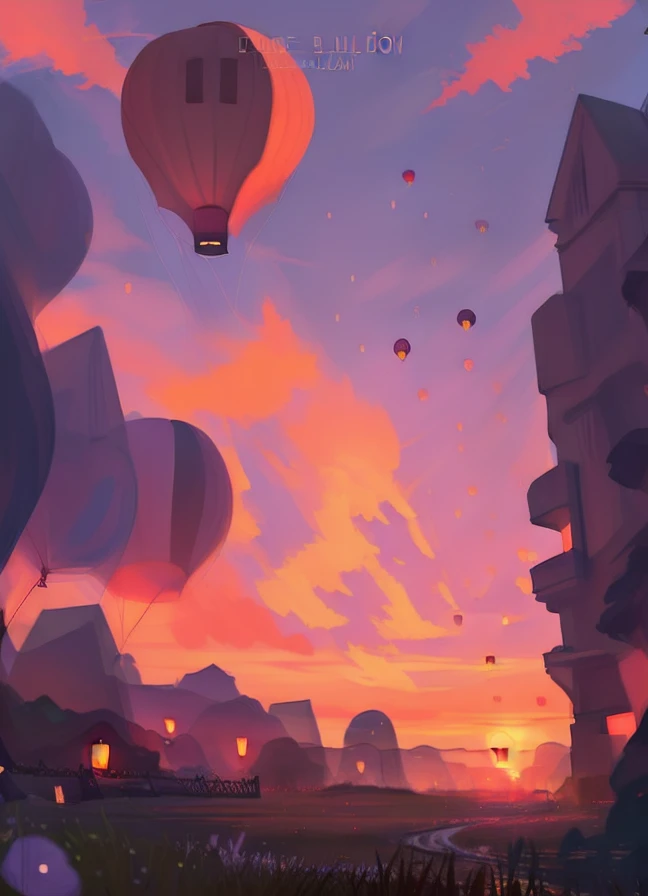 image of a close up flying hot air balloon, Lofi Style
