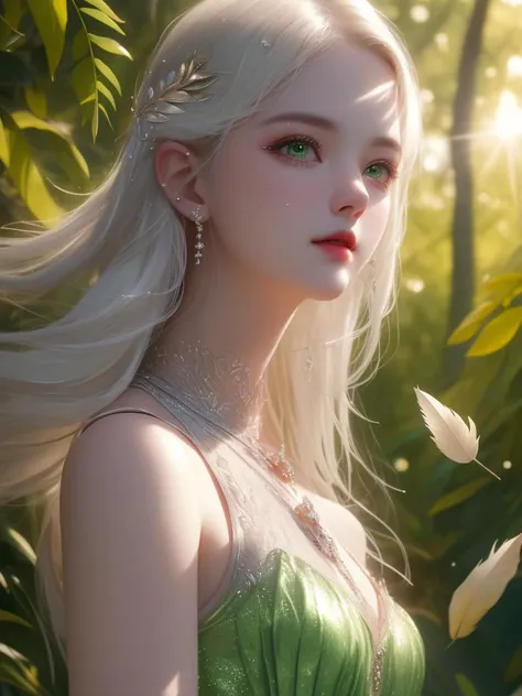 (((masterpiece))),(((bestquality))),((ultra-detailed)),(illustration),((anextremelydelicateandbeautiful)),dynamicangle,floating,(beautifuldetailedeyes),(detailedlight) (1girl),small_breasts,floating_hair,glowingeyes,pointy_ears,whitehair,greeneyes,halterdress, feather,leaves,nature,(sunlight),river,(forest),(painting),(sketch),(bloom),tyndall effect,photorealistic, dark studio, rim lighting, two tone lighting,(high detailed skin:1.2), 8k uhd, dslr, soft lighting, high quality, volumetric lighting, candid, Photograph, high resolution, 4k, 8k, Bokeh
<lora:Dream:0.65>