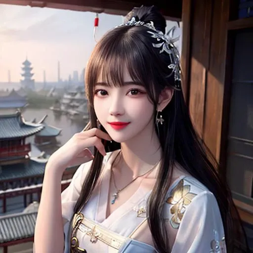 Beautiful face,
hair ornament, solo,looking at viewer,smile,closed mouth,lips
china dress,dress,hair ornament, necklace, jewelry, long hair, earrings, chinese clothes,
architecture,east asian architecture,building,outdoors,rooftop,city,cityscape
,best quality,masterpiece,highres,cg,
1girl,weapon,sword,long hair,dress,water,solo,jewelry,white dress,earrings,hair ornament,splashing,upper body,hair bun,black hair,
lighting,candid,Photograph,high resolution,4k,8k,Bokeh,