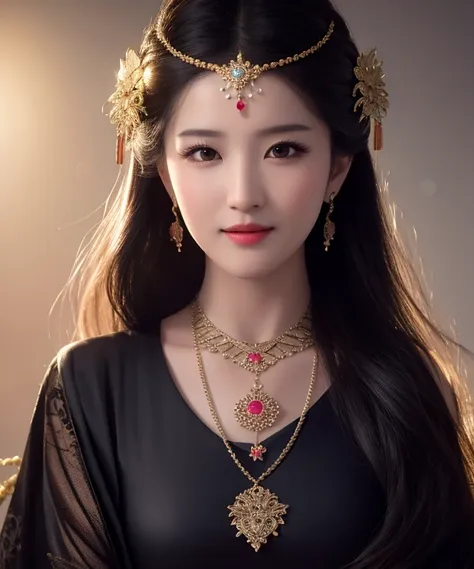 best quality, masterpiece, highres, 1girl,china dress,hair ornament,necklace, jewelry,Beautiful face,upon_body, tyndall effect,photorealistic, dark studio, rim lighting, two tone lighting,(high detailed skin:1.2), 8k uhd, dslr, soft lighting, high quality, volumetric lighting, candid, Photograph, high resolution, 4k, 8k, Bokeh,<lora:liuyifei_10:0.4>,<lora:cuteGirlMix4_v10:0.2>