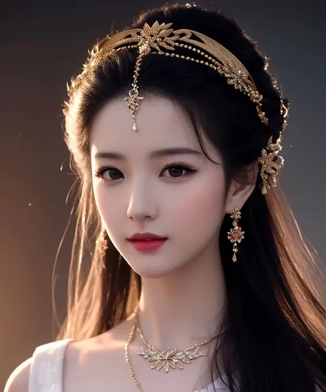 best quality, masterpiece, highres, 1girl,china dress,hair ornament,necklace, jewelry,Beautiful face,upon_body, tyndall effect,photorealistic, dark studio, rim lighting, two tone lighting,(high detailed skin:1.2), 8k uhd, dslr, soft lighting, high quality, volumetric lighting, candid, Photograph, high resolution, 4k, 8k, Bokeh,<lora:liuyifei_10:0.4>,<lora:cuteGirlMix4_v10:0.2>