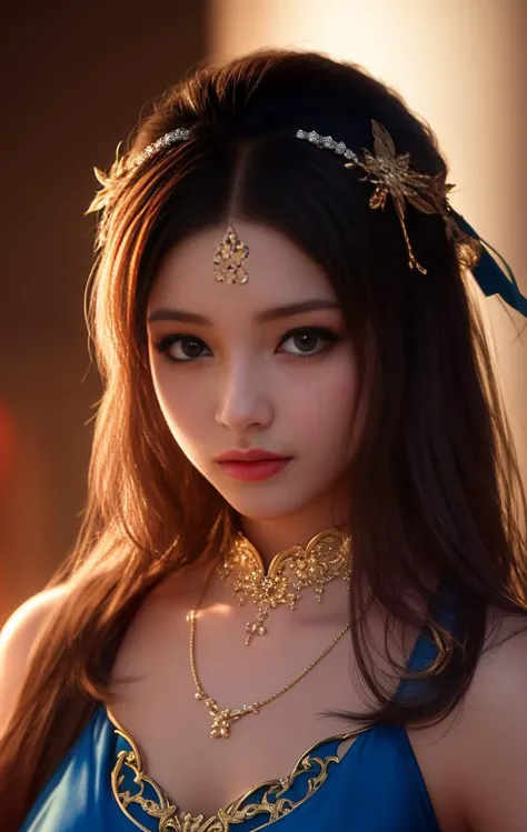 best quality, masterpiece, highres, 1girl,china dress,hair ornament,necklace, jewelry,Beautiful face,upon_body, tyndall effect,photorealistic, dark studio, rim lighting, two tone lighting,(high detailed skin:1.2), 8k uhd, dslr, soft lighting, high quality, volumetric lighting, candid, Photograph, high resolution, 4k, 8k, Bokeh
