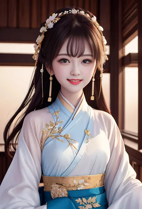 (best quality), masterpiece, High quality, 8K wallpaper,dslr photo,(high quality),(Very detailed skin:l),
1girl,blush,(seductive smile:1),Look directly at the audience,Water Green clothes(Light clothes), wore a gold hairpin in her hair,Pearls.Beautiful face,Beautiful appearance, thin eyebrows snow-skinned, a pair of bright eyes are very smart,Graceful posture,photorealistic, rim lighting, two tone lighting, soft lighting, volumetric lighting, volumetric lighting,