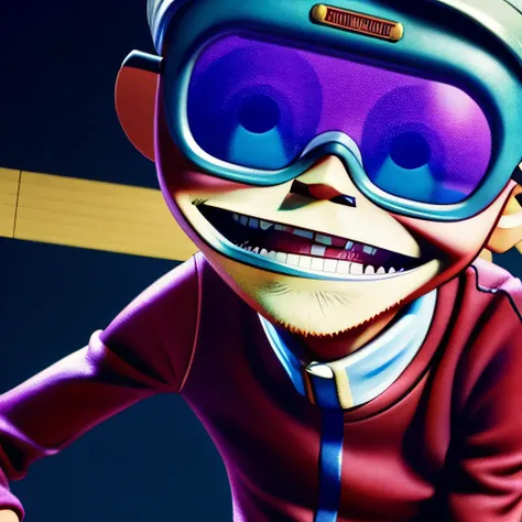 an exquisite 3d render of a man in the style of newgorillaz, octane render, highly detailed, fine details, (centered), 4k