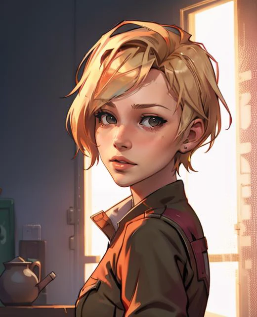 art by (DEN_IDG_style:1.1) blonde hair,