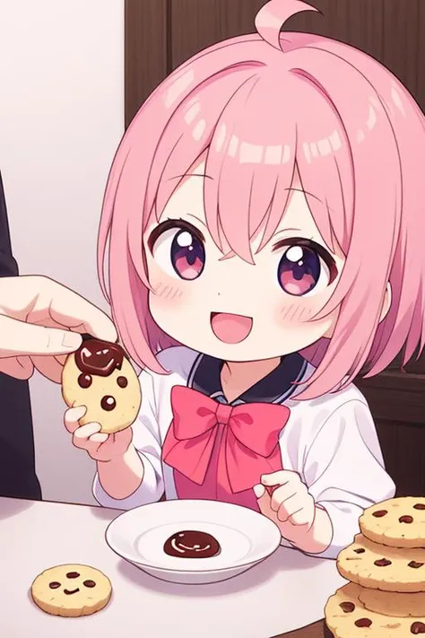 Ultra-small deformation, cute, Eating a donut, Looks so delicious, Open your mouth wide, ((Heart Eyes)), I love donuts❤,