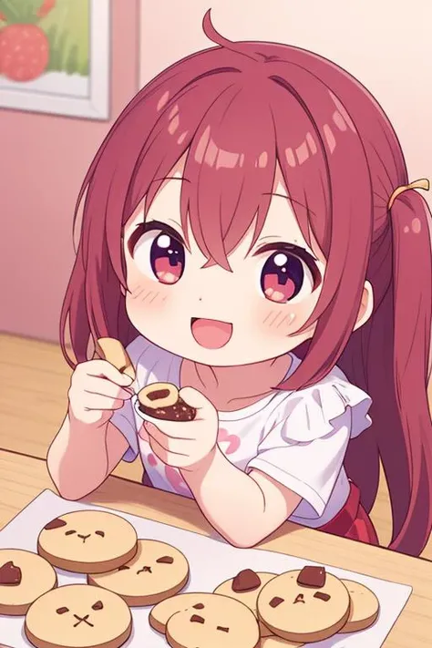 masterpiece, best quality,ultra detail,girl,give food, pinch a cookie, hand from out of screen, smile <lora:give food-001.5:0.7>happy,cupping hands