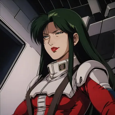 masterpiece,high quality,solo,
<lora:cimagarahau001:0.7>,
cimagarahau,1woman,
long hair,green hair,sidelocks,black eyes,lipstick,
pilot suit,
cockpit,