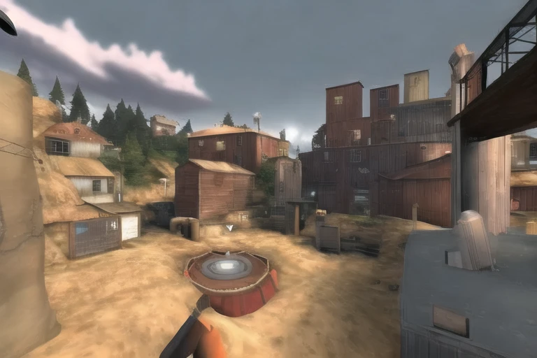 a tf2 map in the jungle, masterpiece, absurdres