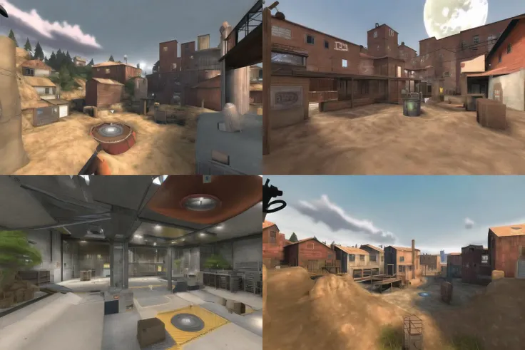 a tf2 map in the jungle, masterpiece, absurdres