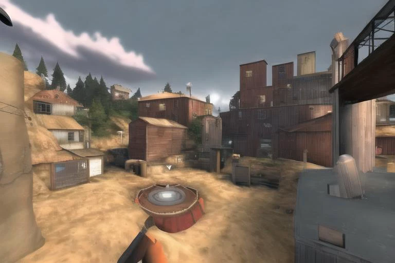 a tf2 map in the jungle, masterpiece, absurdres