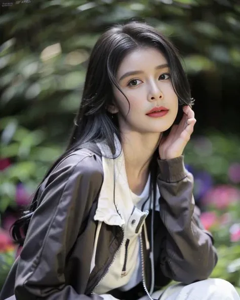 1girl, Joey, best quality, ultra high res, (photorealistic:1.4), oversized jacket, white shirt,