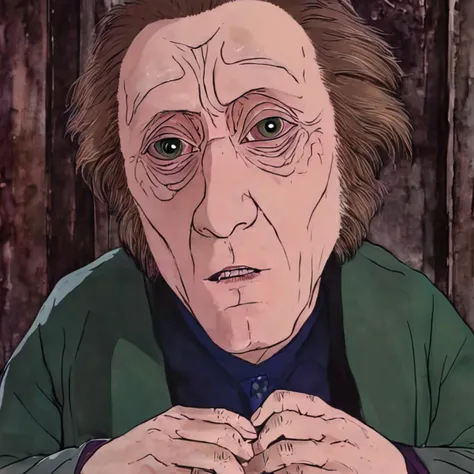 ((Christopher Walken)), creepy, <lora:rankinbasshobbit_styleXL_v.10.2:2.5> detailed face, Bilbo eyes