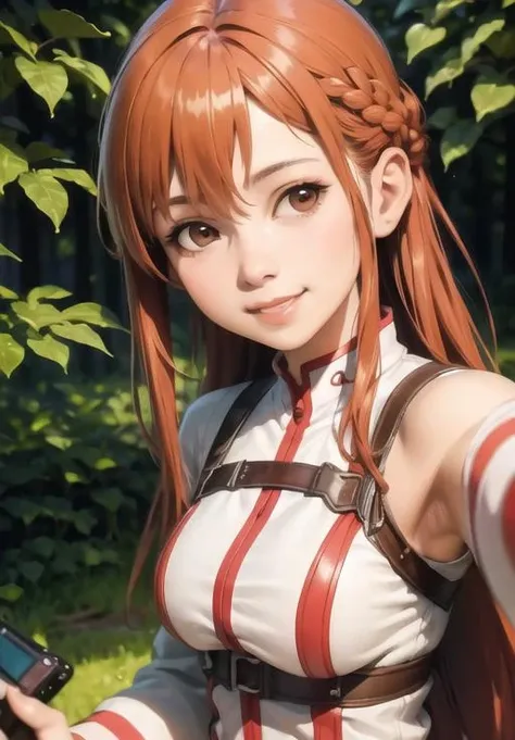 (selfie:1.3), photorealistic, <lora:Asuna_Yuuki:0.8>, Asuna_Yuuki, smile, (masterpiece, best quality, detailed:1.3)