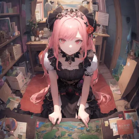 masterpiece, high quality,  absurdres, ultra detailed, illustration,8k, unity, 1girl, (25yo:1.4),  rpg, pov, looking at viewer, simple background, fisheye,