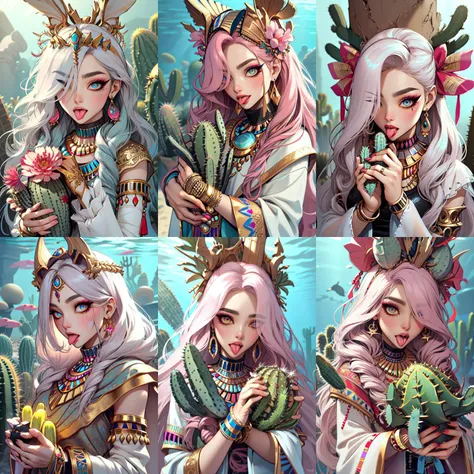 (otherworldly, otherworldly atmosphere, otherworldly appearance), highly insanely detailed, masterpiece, top quality, best quality, highres, 4k, 8k, RAW photo, collar, earrings, jewelry, necklace, armlet,
(long_hair, long hair, random colors cloth, random colors hair, random long hair, dynamic hair, glowing hair, hair over one eye),
(eyelashes, eyeliner, eyeshadow, eyelashes),
pink lipstick,
makeup,
((ancient egyptian theme)), golden ornaments,
1girl, (portrait:0.4), nsfw,
((desert, Mexico, cacti, underwater)),
a grove of mechanical trees swaying to the rhythm of coded breezes, (tranquil:0.6), (serene:0.5),
long messy hair,
1girl, (from above),
(((half body photo))), (((tongue on cat with holding))), solo, 1girl, ulzzang, teenager, big tits, longhair, ribbon, ((petite figure proportion)), <lora:lickinggirl:0.8>, (fantasy world)