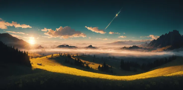 <lora:film:0.6>,photo of highly detailed meadow,(masterpiece:1.3),(detailed grass:1.1),heavenly atmosphere,(fantasy landscape:1.1),distance mountains,heavenly atmosphere,(D&D:1.1), (darkfantasy:1.1),photo of the most beautiful artwork in the world,highly detailed ,Intricate, High Detail, Sharp focus, dramatic, masterpiece, highest quality, lens flare, shade, bloom, ((chromatic aberration)),(epic view:1.2),(epic shot:1.1),trending on artstation,heavenly atmosphere,(D&D:1.1), (darkfantasy:1.1), lens flare, shade, bloom, by atey ghailan, by greg rutkowski, by greg tocchini, by james gilleard, by joe fenton,by Jeremy Lipking, by Antonio J. Manzanedo, digital painting ,gradient green, trending on artstation,epic view,epic shot, autumn lights,relax and enjoy a time of peace and tranquility,magic hour,magical lights, sharp focus,volumetric fog,8k UHD,DSLR,high quality,film grain,Fujifilm XT,cool and warm tone impression,<lora:lowra:0.4> <lora:add_detail:0.3>