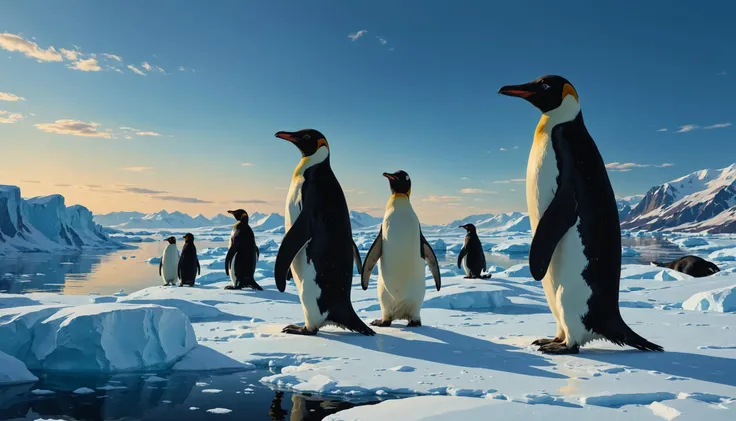 impactful color paint of  An arctic expedition with penguins and polar bears ,     <lora:Modern_Cartoon_Style:0.4>,    highly detailed,  vibrant colors , 8k,   sharp,  professional, clear,   high contrast, high saturated, , vivid deep blacks, crystal clear