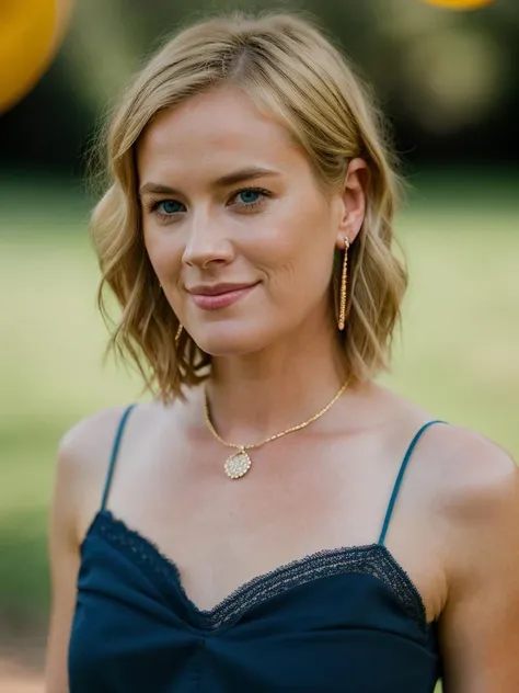 Realistic photo of a beautiful 4b1g41lh woman, 1girl, solo, looking at viewer, smile, short hair, blue eyes, blonde hair, dress, bare shoulders, jewelry, collarbone, earrings, lips, portrait, realistic, soft lighting, professional Photography, Photorealistic, detailed, RAW, analog, sharp focus, 8k, HD, DSLR, high quality, Fujifilm XT3, film grain, award winning, masterpiece<lora:4b1g41lh:1.0>